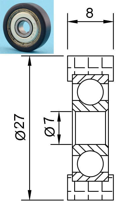 627zz nylon bearing roller