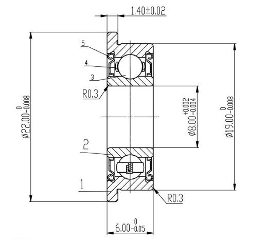 SF698ZZ Flanschkugellager aus rostfreiem Stahl