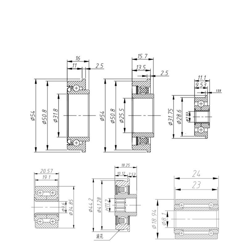 Conveyor Roller Bearings Dimension 